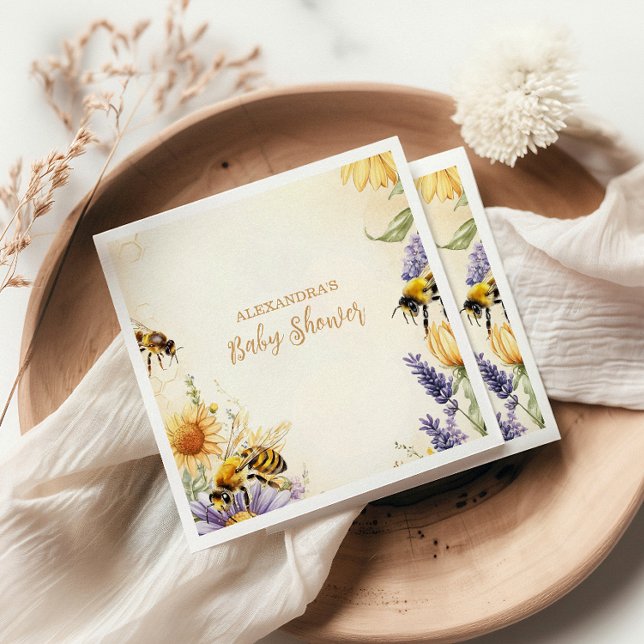 Mommy to Bee Wildflowers Baby Shower Napkins (Creator Uploaded)