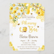 Mommy to Bee Yellow Gender Neutral Baby Shower  In Invitation