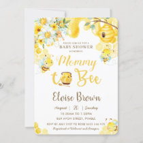 Mommy to Bee Yellow Gender Neutral Baby Shower  Invitation