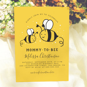 Mommy To Bee Yellow Gender Neutral Baby Shower Invitation