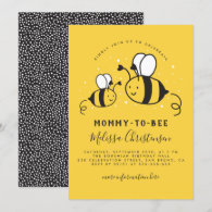 Mommy To Bee Yellow Gender Neutral Baby Shower Invitation
