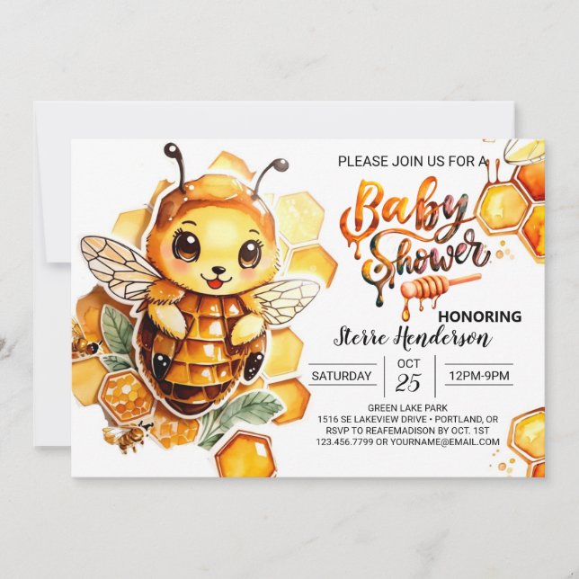 Mommy to Bee's Baby Shower Invitation (Front)