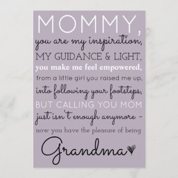 Mommy To Grandma Cute Pregnancy Announcement by theMRSingLink at Zazzle