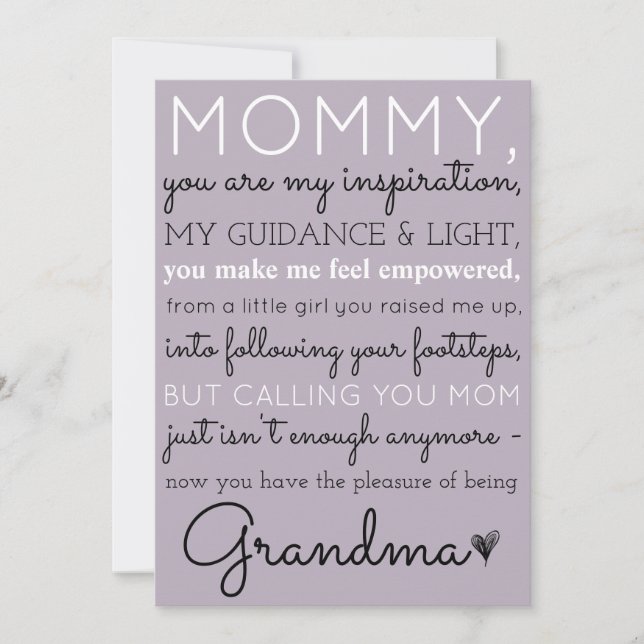 Mommy To Grandma Cute Pregnancy Announcement (Front)
