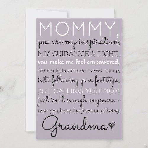 Mommy To Grandma Cute Pregnancy Announcement