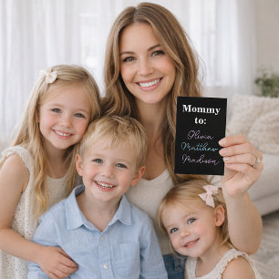 Mommy to: Pink Blue Kids Names Calling Card