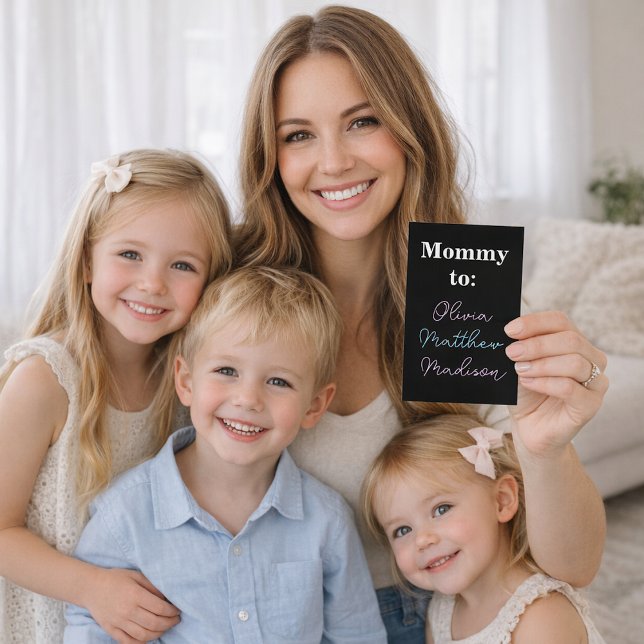 Mommy to: Pink Blue Kids Names Calling Card (Creator Uploaded)