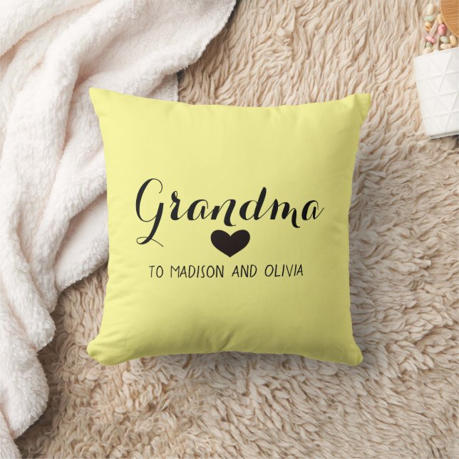 Mommy Trendy Mom, Kids Names Mother's Day Gift  Throw Pillow (Blanket)