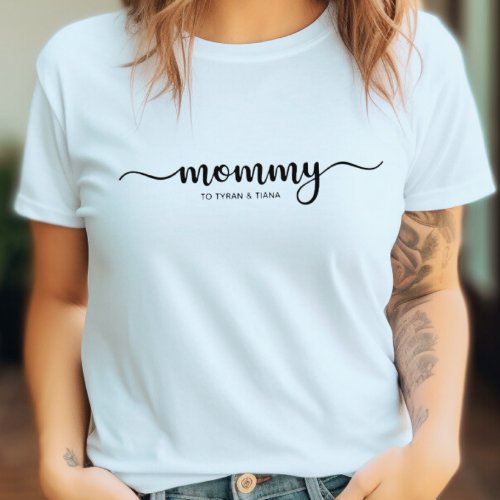 Mommy Trendy Typography Add Name Mothers Day Mama  T_Shirt
