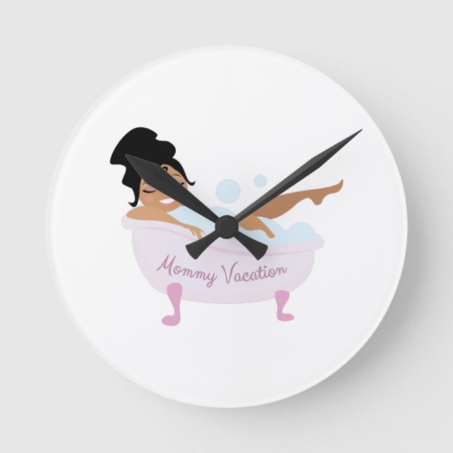 Mommy Vacation Round Clock (Front)