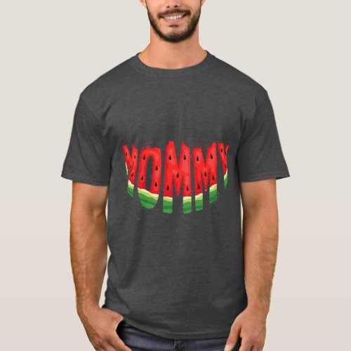 Mommy Watermelon Summer Fruit Family Matching Birt T_Shirt