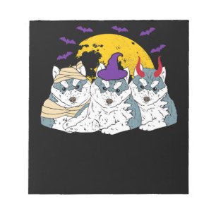 Mommy witch siberian husky dog halloween gift notepad