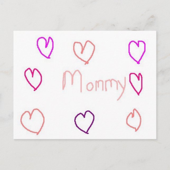 mommy  with hearts postcard (Front)