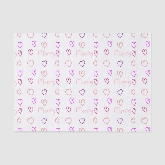 Mommy with hearts tissue paper (Front)