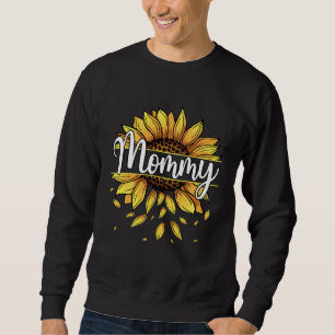 Mommy With Yellow Sunflower Floral Graphic Mothers Sweatshirt
