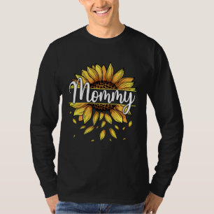 Mommy With Yellow Sunflower Floral Graphic Mothers T-Shirt