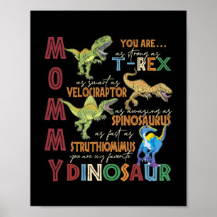 Mommy You Are As Strong As T Rex Dinosaur Mothers Poster