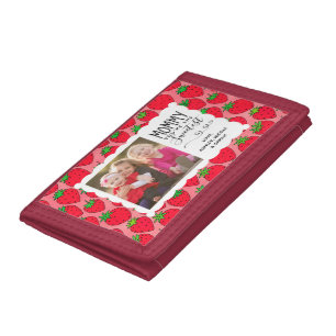 Mommy You're The Sweetest Quote Strawberries Photo Trifold Wallet