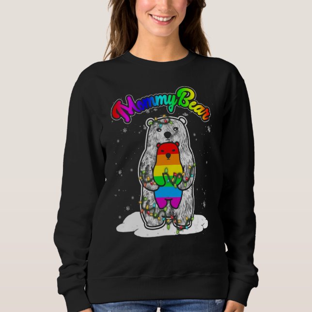 Mommybear Mom Bear Mother's Day Rainbow Bear Sweatshirt (Front)