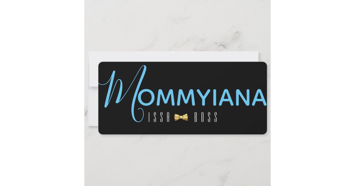 Mommyiana Issa Boss Black Blue Baby Shower Announcement