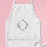 Mommy's Apron with Delicate Floral Design<br><div class="desc">Looking for a special gift to show your appreciation for your mother on Mother's Day? Look no further than this personalized white apron, customized with the text of your choice surrounded by a delicate black floral design. Crafted from high-quality, durable materials, this apron is designed to withstand the wear and...</div>