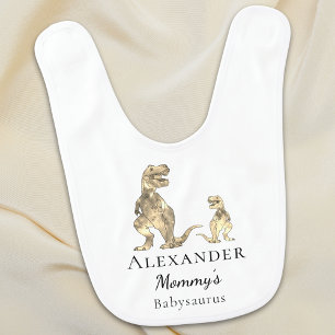 Mommys Babysaurus Dinosaur Personalized Name Baby Bib