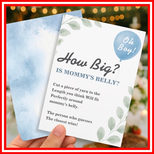 Mommys Belly Baby Shower Game Balloon Eucalyptus Invitation (Creator Uploaded)