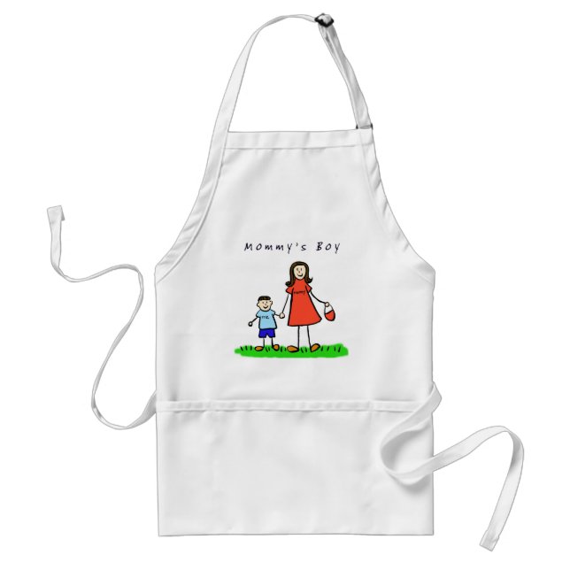 Mommy's Boy Apron (Brunette) (Front)