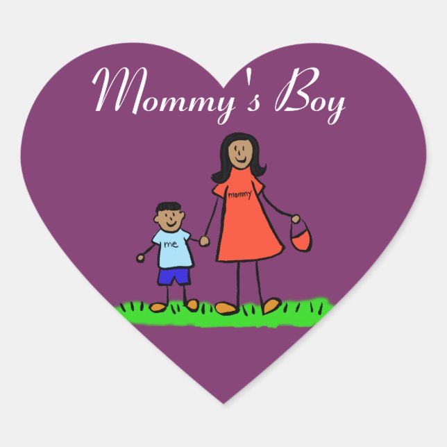Mommy's Boy Custom Family Character Decal Sticker (Front)