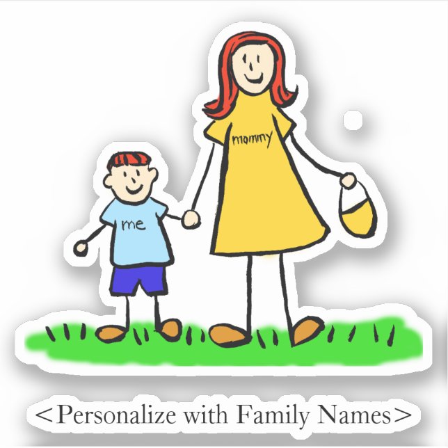 Mommy's Boy Custom Redhead Family Decal Stickers (Front)