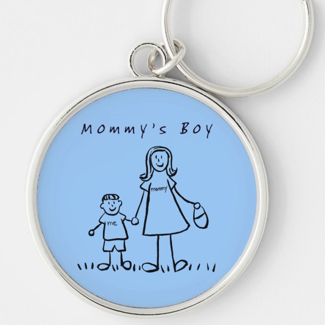 Mommy's Boy Drawing Keychain (Front)