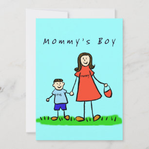Mommy's Boy Invitation (Brunette Hair)