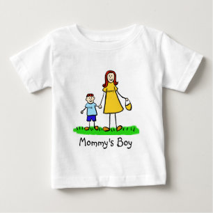 Mommy's Boy Mother and Son Custom Family Art Shirt