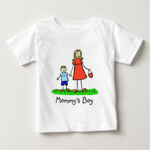 Mommy's Boy Mother and Son Custom Family Art Shirt
