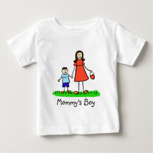 Mommy's Boy Mother and Son Custom Family Art Shirt