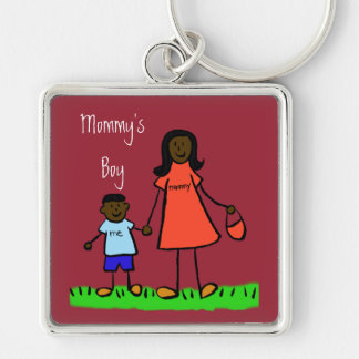 Mommy's Boy Mother and Son Custom Family Keychain