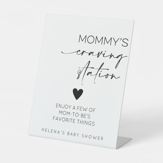 Mommy's Craving Station Baby Shower Pedestal Sign (Front)