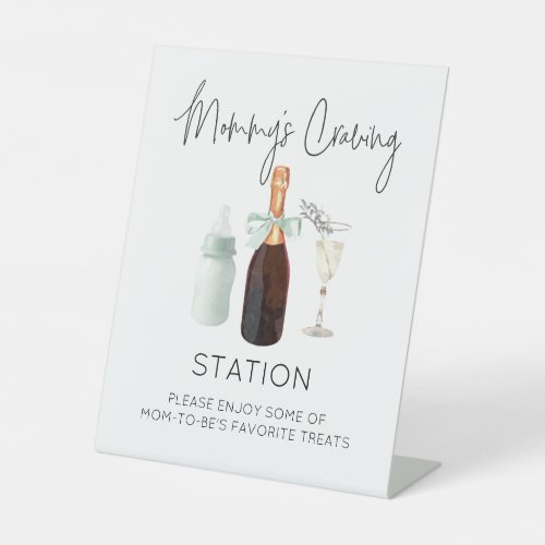 Mommys Craving Station Sign for Baby Shower Green