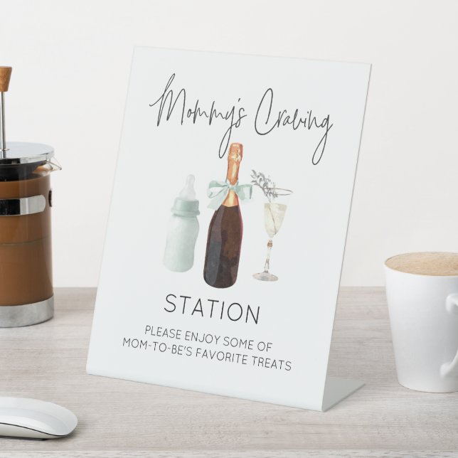 Mommy's Craving Station Sign for Baby Shower Green Zazzle