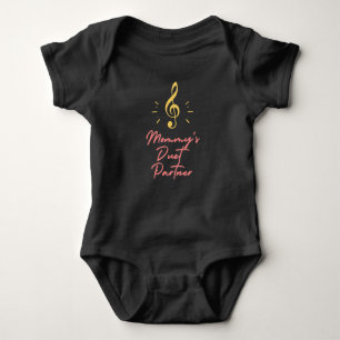 Mommy's Duet Partner Musician Treble Clef    Baby Bodysuit