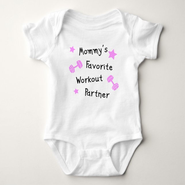 Mommy's Favorite Workout Partner Baby Bodysuit (Front)