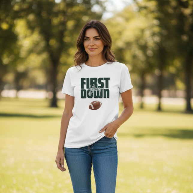 Mommy's First Year Down Football Design T-Shirt (Creator Uploaded)