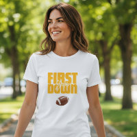 Mommy's First Year Down Football Text Yellow