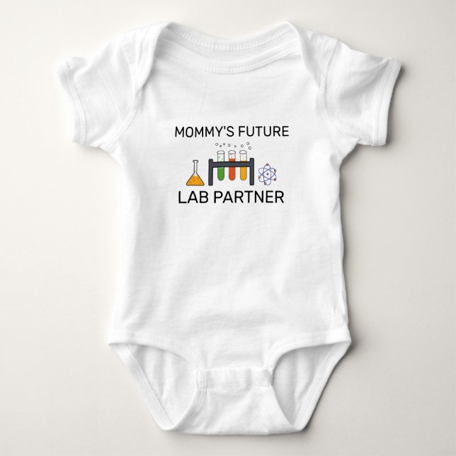 Mommy's Future Lab Partner - Scientist Baby Bodysuit (Front)