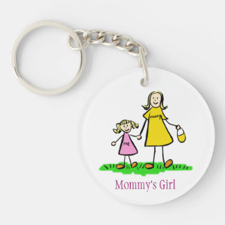 Mommy's Girl Family Art Characters Custom Keychain
