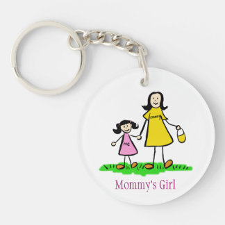 Mommy's Girl Family Art Characters Custom Keychain