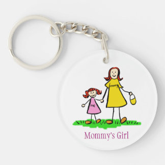 Mommy's Girl Family Art Characters Custom Keychain
