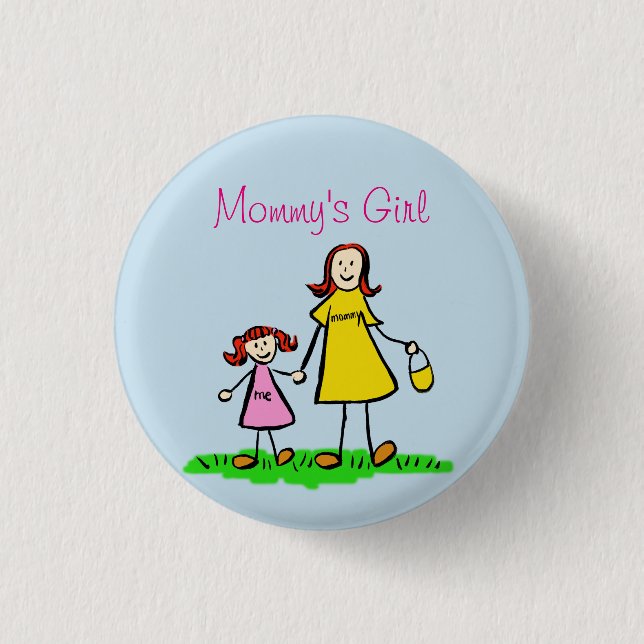 Mommy's Girl Family Art Custom Pendant Buttons (Front)