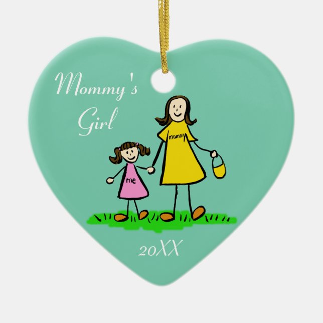 Mommy's Girl Family Characters Custom Art Ornament (Front)
