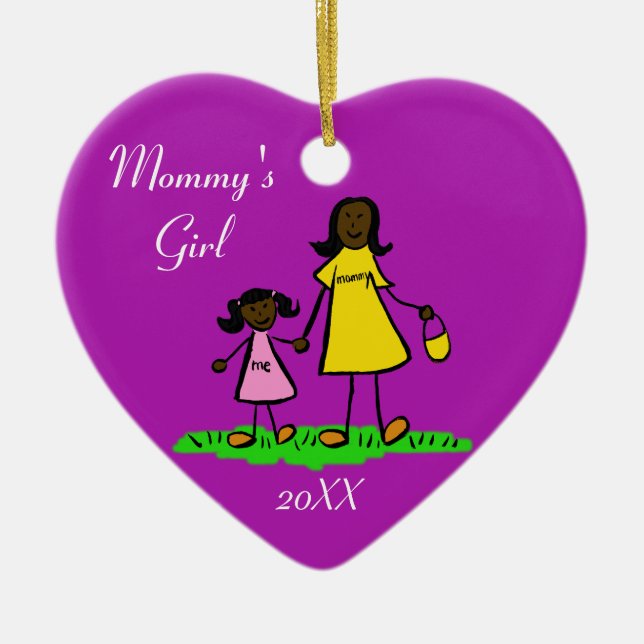 Mommy's Girl Family Characters Custom Art Ornament (Front)
